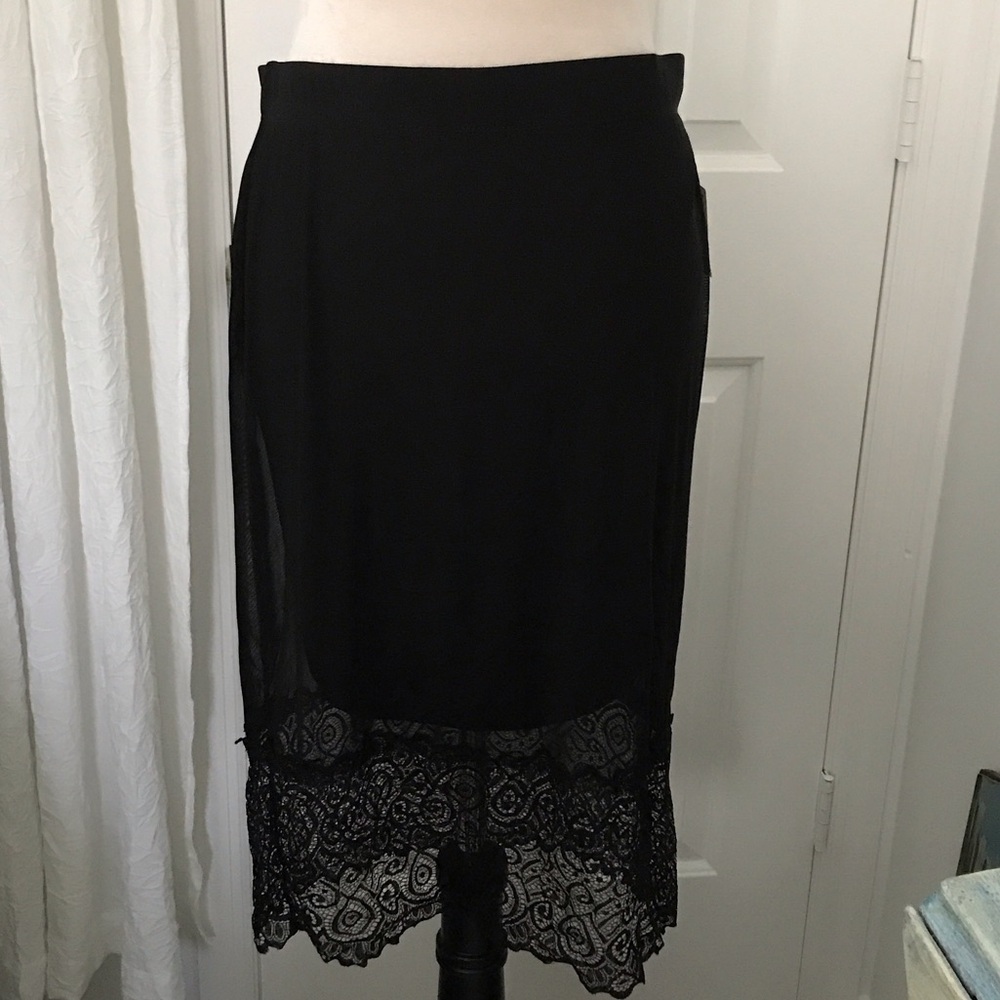Potter's Pot Black Lace Pencil Skirt NWT